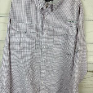 Habit Men's White and Red Plaid Button-Down Shirt